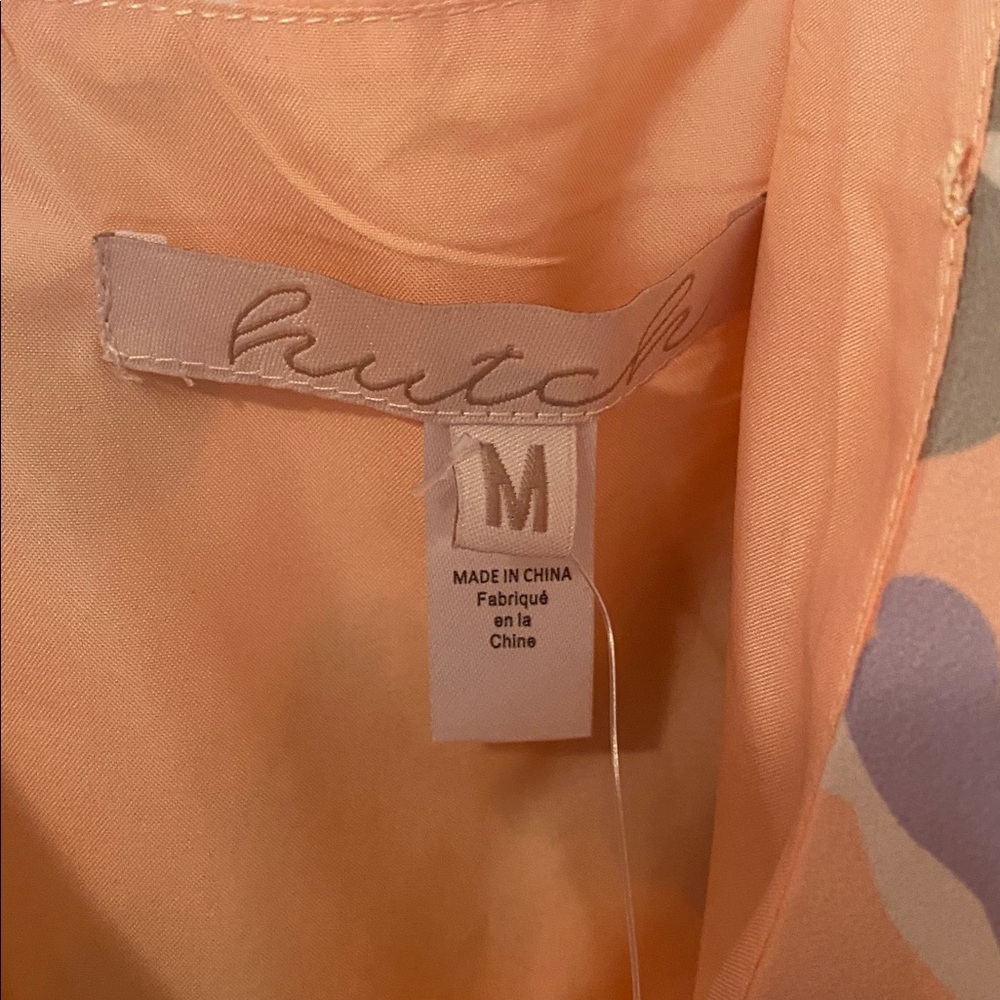 NWT. Anthropologie Peach Floral High Low Dress - Picture 9 of 12